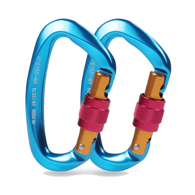 Mosqueton De Escalada 25kn Para Aparejos Cuerdas Azul