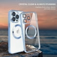 thumbnail image 3 of ShellTech Compatible with iPhone 15 Pro Max Magnetic Clear Case,Luxury Plating Electroplated Transparent Shockproof MagSafe Case with Full Camera Lens Protector for Women Girl Men,Blue, 3 of 5