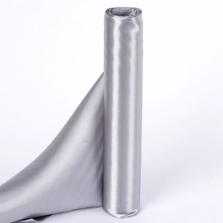 Efavormart 12" x 10 Yards Satin Fabric Party DIY Craft For Wedding Birthday Party Dance Banquet Event Decoration Supplies - Silver