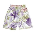 thumbnail image 2 of kingque Men Beach Shorts Elastic Waist Bottoms Floral Print Summer Short Pants Hawaiian Beachwear Holiday, 2 of 4