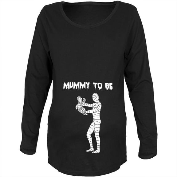 Halloween Mommy Mummy To Be Black Maternity Soft Long Sleeve T-Shirt - Small