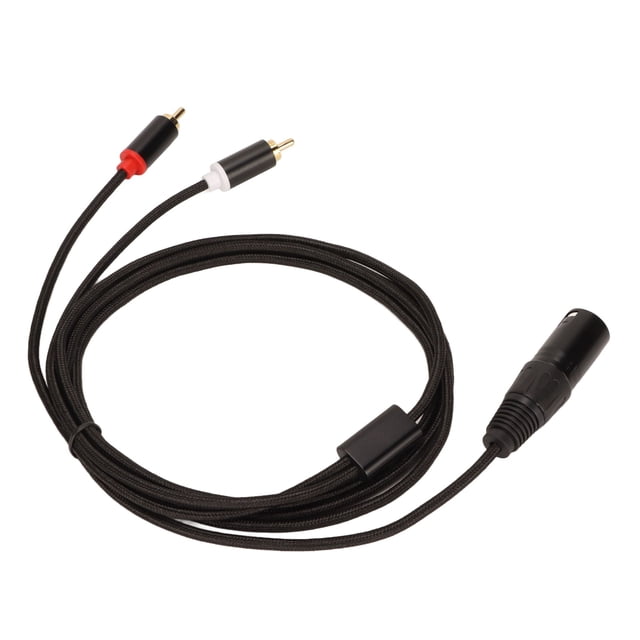 Cable XLR macho a 2 RCA HiFi, señal clara, sin pérdida, cable divisor XLR en Y para mezclador, altavoz activo, micrófono, 2 m/6,6 pies