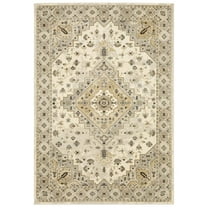 Oriental Weavers Florence Area Rug - 4332X - 9'10" x 12'10" - in Beige/ Gray - Vintage Inspired, Stain Resistant, Family and Pet Friendly , Family, Dining, Living Room Rug