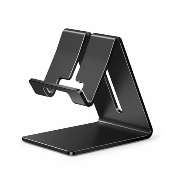 Phone Stand,Aluminum Phone Holder for iPhone 16 15 14 13 12 11 X 8 7 6 Plus 5,Tablet,Samsung,Huawei,Suitable for All Smartphones,Adding a Touch of Style to Your Office Decor,Black