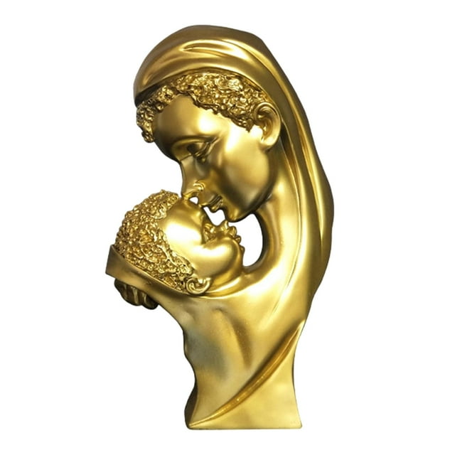 Escultura de mamá e hijo, busto de , decoración, regalos del Día de la madre de hijo, estatua de hijo, estantería de escritorio para