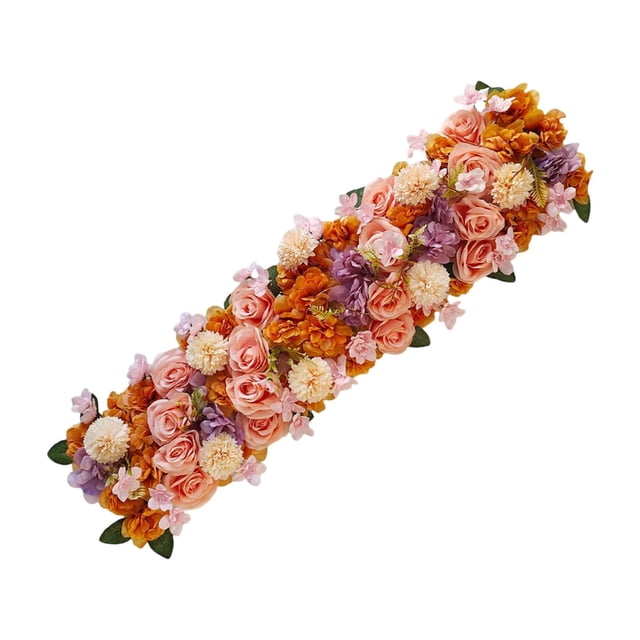 GUOOL Arch Flower Panel Decorative Floral Backdrop for Wedding Home Valentines Day orange