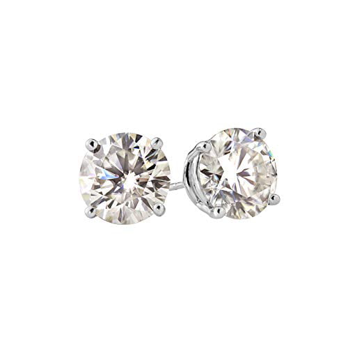 Details about   3ct Round Brilliant Cut Pink CZ Stud Earrings Real 14k Yellow Gold Push Back 
