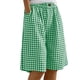 thumbnail image 1 of Pantalones Sueltos de Pierna Ancha para Mujeres Casual Elástico Pantalones Rectos de Pierna Ancha con Bolsillo Medio Pantalones Cortos, 1 of 9