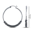 thumbnail image 5 of LeCalla 925 Sterling Silver Hypoallergenic Large Balinese Hoop Earrings Jewelry for Women and Teen 50MM, 5 of 8