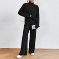 thumbnail image 4 of Pantalones Conjunto de 2 piezas a juego para mujer, trajes cómodos y holgados de punto suave para el hogar (Negro M) Ygjytge Negro T M para Mujer, 4 of 6