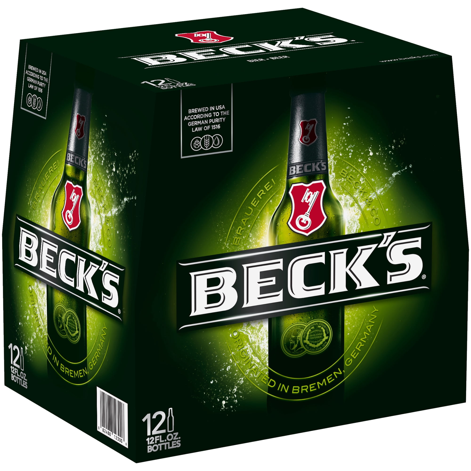 Beck's Pilsner Beer, 12 Pack 12 fl. oz. Glass Bottles, 5.0% ABV, 4.8% ABV