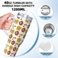 thumbnail image 3 of Picia Sunflowers And Skull Pattern 40oz Ice Bully Insulated Tumbler with Handle, Double-Wall Stainless Steel Cup, Leak-Proof Lid and Straw, 3 of 8