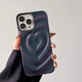 thumbnail image 2 of iPhone 13 Pro Love Heart Case, Fashion Cute Soft Silicone Purple 3D Heart Water Ripple Bling Glitter Shockproof Women Girls Case Cover for iPhone 13 Pro, 2 of 9
