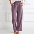 thumbnail image 7 of CAIXIA Wide Leg Pants for Women Flowy Palazzo Drawstring Elastic Waist Trousers with Pockets Summer Beach Vacation Clothes, 7 of 7