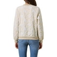 thumbnail image 3 of INSPIRE CHIC Bomber Jacket for Women Lightweight Cropped Floral Zip Up Casual Jackets M Khaki, 3 of 6