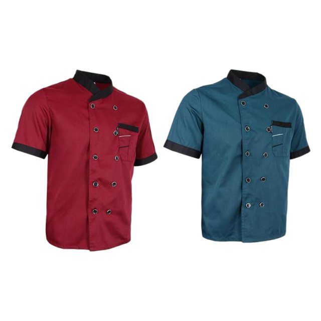 Ropa de 2 Piezas Macarena Uniforme de Hotel Chaqueta de Cocinero para Hombre