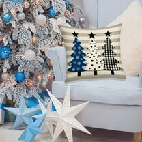 PRETXORVE 45X45 Cm Blue Christmas Cushion Cover - Adorable Snowman, Super Soft Printing, Home Sofa Holiday Decoration Cushion Cover
