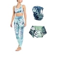 thumbnail image 3 of Women’s Floral Print Yoga Outfits 3 Piece Set Workout Tracksuits Sports Bra High Waist Legging Athletic Clothing Set, 3 of 5