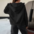 thumbnail image 4 of Women's Casual Drawstring Zip Up Hoodie with Pockets Ladies Lightweight Full Zipper Sweatshirt Jacket Soft Pullover Hoody Coat, 4 of 6