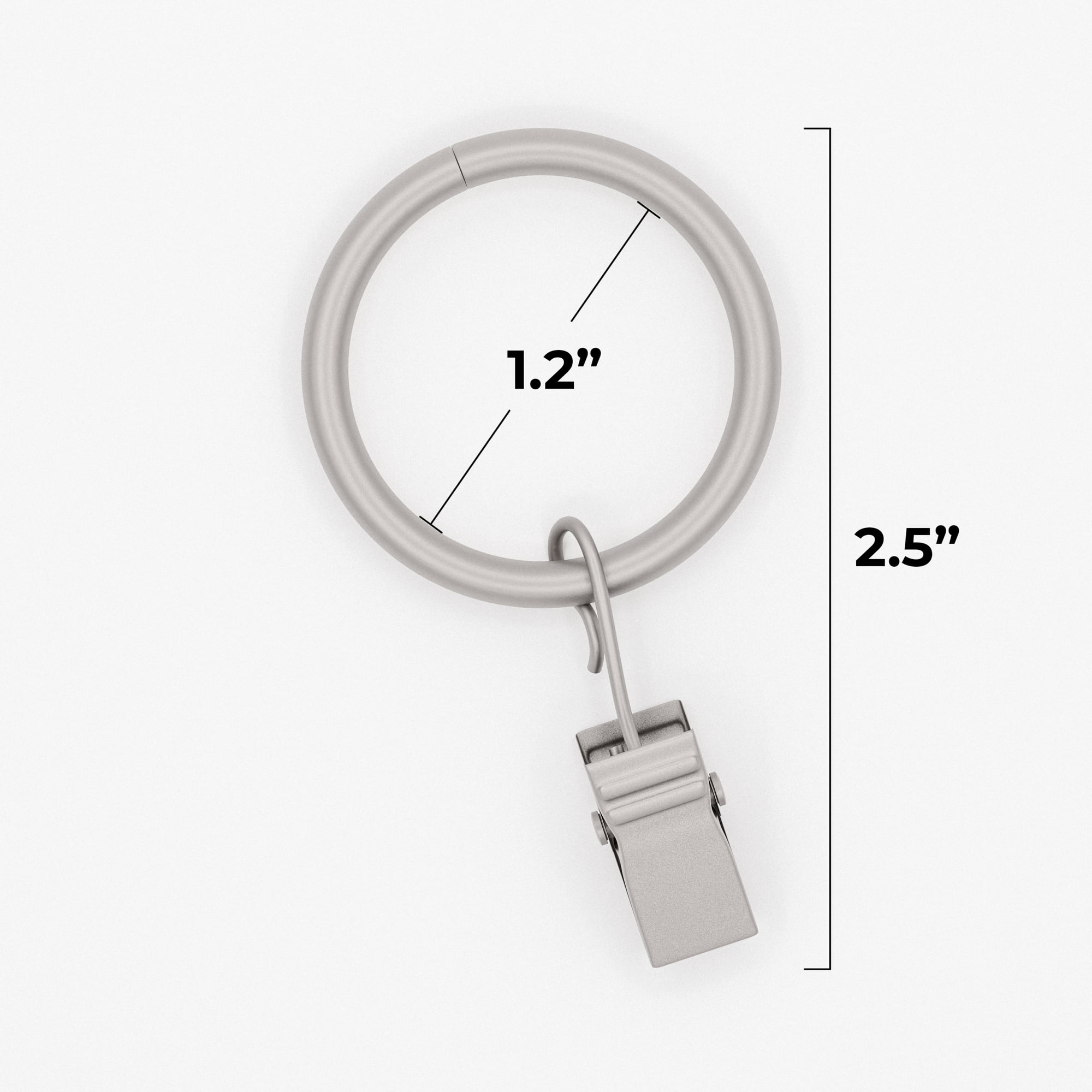 (2 pack) Mainstays 1" Nickel Curtain Clip Rings (7 pack)