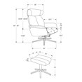 thumbnail image 4 of Monarch Specialties Fauteuil Inclinable - 2PCS SET / Pivotant Noir Ajuster Appui-Tête, 4 of 5