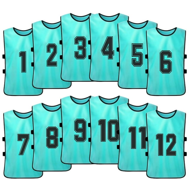 Chaleco 12PCS Kid's Football Pinnies Jerseys de fútbol de secado rápido Deportes juveniles Scrimmage Tomshoo Chaleco
