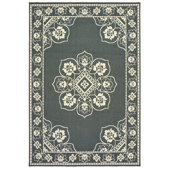 Moretti Parker Area Rug 7764E Grey Petals Bulbs 2' 3" x  7' 6" Rectangle