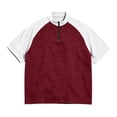 thumbnail image 2 of Mens Golf Baseball Pullover Waterproof Workout Cage Jacket Weather Resistant Short Sleeve 1/4 Zip Athletic Shirt, 4XL, 2 of 5