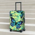 thumbnail image 2 of Lsque Blue Floral with Butterflies Printed Luggage Cover, Travel Luggage Protector,Scratch and Dirt Resistant, Fits 18-32 Inch Luggage - Large, 2 of 9
