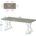 thumbnail image 5 of Finmind Farmhouse Dining Table for 6, 71" Rectangular Wood Kitchen Table for Dining Room, Kitchen(Grey/White), 5 of 7