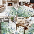 thumbnail image 5 of 5'x8' Area Rugs, Navy Blue Wildflowers Indoor Outdoor Area Rug for Living Room Bedroom, Spring Pastoral Botanical Floral Washable Bathroom Rugs Kitchen Floor Carpet Mats Home Decor Aesthetic, 5 of 8