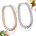 2pcs Alloy Necklace Double Chain Fashionable Snake Chain with Single