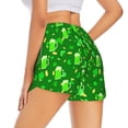 thumbnail image 2 of Uemuo St Patrick's Day2 Pattern Women's Athletic Shorts High Waisted Running Shorts with Liner Pockets Gym Elastic Workout Shorts-XX-Large, 2 of 9