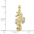 thumbnail image 3 of 10k Yellow with White Rhodium Two-tone Gold Seahorse Charm, 3 of 4