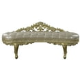 thumbnail image 4 of ACME Cabriole Wooden Upholstered Tufted Bench in Light Gold and Gold, 4 of 5