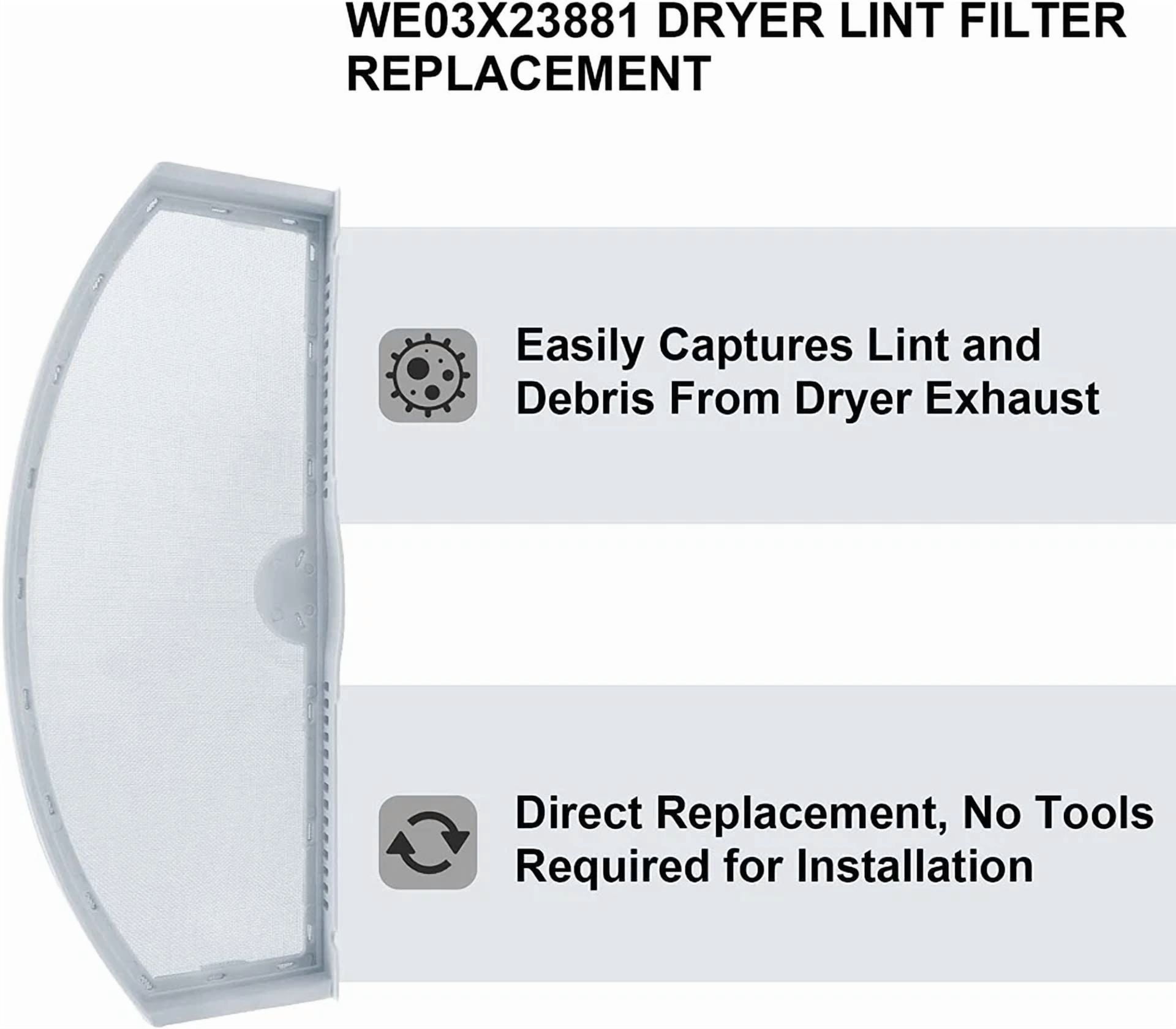 CIRCLE- Dryer Lint Traps Exhaust Filter Screen Gtd65Ebpl1Dg Gtd72Gbpn0Dg Gtd65Ebsj4Ws