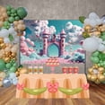 thumbnail image 3 of Candyland Arch Castle First Birthday Backdrop Baby Shower Clouds Candy Floss Background Sign ss Photography Props, 3 of 8