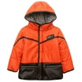 thumbnail image 1 of Richie House Little Boys Orange Faux Leather Detail Padding Jacket 4/5, 1 of 2