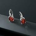 thumbnail image 4 of Gem Stone King 7.30 Ct Oval Red Garnet 925 Sterling Silver Earrings, 4 of 4