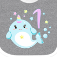 thumbnail image 4 of Inktastic Happy 1st Birthday with Cute Narwhal Stars and Bubbles Boys or Girls Baby Bib, 4 of 4