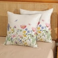 thumbnail image 2 of Spring Pillow Covers 18x18 Inch Set of 2, Watercolor Butterfly Flower Decor Farmhouse Throw Pillows Summer Spring Decorations Floral Pillowcase Square Outdoor Cushion Case for Couch Home Party, 2 of 6