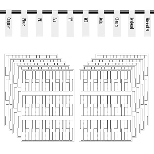 JIQEZNL White Cable Labels, 300 Premium Wire Label Tags for Electronics