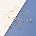 thumbnail image 4 of 200pc Brass Earring Hooks with Horizontal Loop Long-Lasting Plated Real 18K Gold Plated 17x16x0.7mm Hole: 2mm 21 Gauge Pin: 0.7mm, 4 of 4