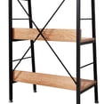 thumbnail image 3 of Allday 37 in. Beige Wood 3 Shelf Standard Bookcase with Metal Frame, 3 of 6