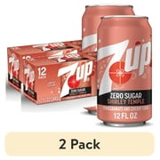 (2 pack) 7UP Caffeine Free Shirley Temple Pomegranate and Cherry Flavored Zero Sugar Soda Pop, 12 fl oz cans, 12 pack