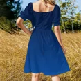thumbnail image 4 of Blue.Symbolizes inspiration stability kindness. Ombre. gradient. Sleeveless Dress women clothes clothes, 4 of 7