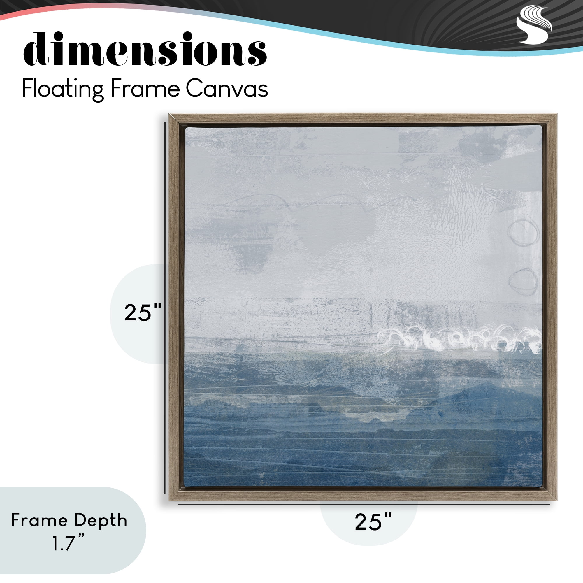 Stupell Industries Ocean Tide Abstract Brown Framed Floater Canvas Wall Art, design by Dan Meneely