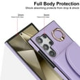 thumbnail image 2 of for Samsung Galaxy S22 Ultra Wallet Case with Card Holder Women Men, Flip PU Leather Kickstand Shockproof Protective Phone Cover Magnetic Clasp 360 Rotation Ring Stand for Samsung S22 Ultra, Purple, 2 of 7