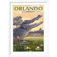 thumbnail image 2 of Art.com Orlando, Florida - Alligator Scene Art Print by Lantern Press, White Frame Wall Art, 32" x 44", 2 of 5
