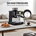 thumbnail image 3 of EastVita 20 Bar Pressure Stainless Steel Espresso Machine with Grinder 1.5L Removable Water Tank Milk Frother Steam Wand Black, 3 of 7